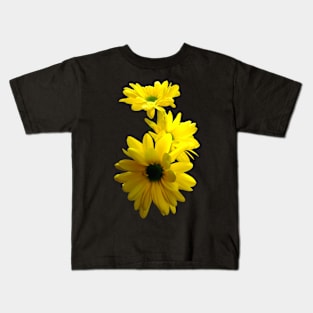 Three Bright Yellow Daisies Kids T-Shirt